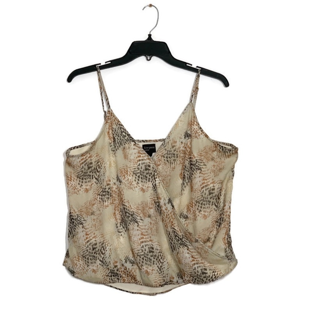 Free Press Surplice Animal Print Draped Tank Top